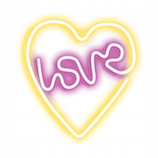 LED neónová lampa Heart Love / vypínač / USB